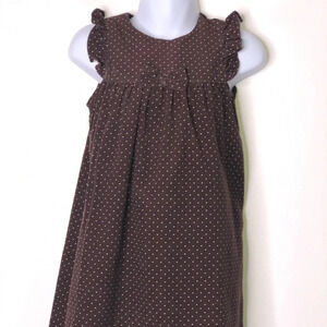 EPK Girls brown corduroy polka dot dress NWT